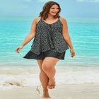 Longer-Length Mesh Tankini Top image number null