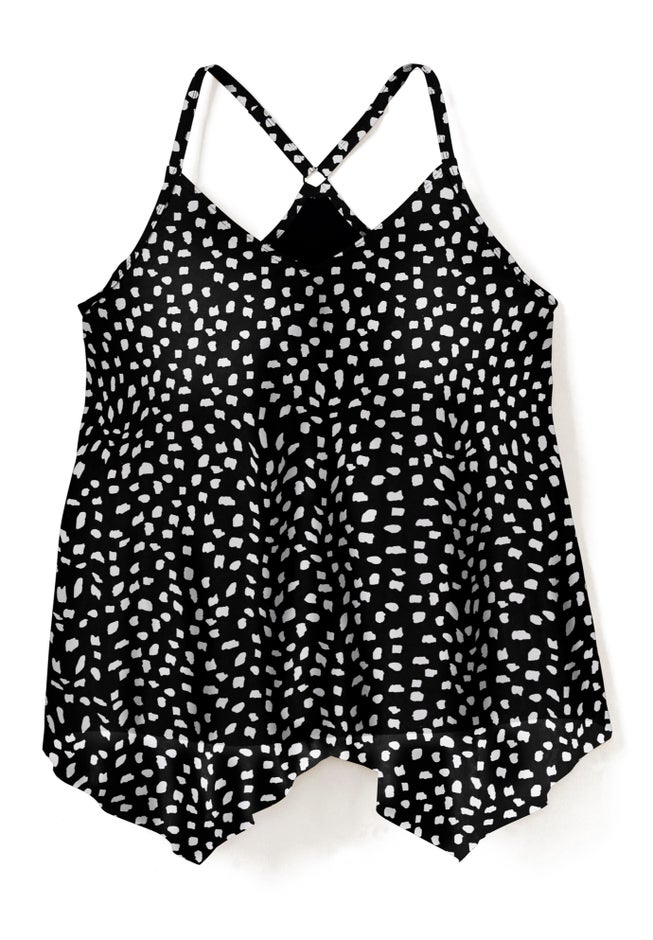 Longer-Length Mesh Tankini Top image number 3