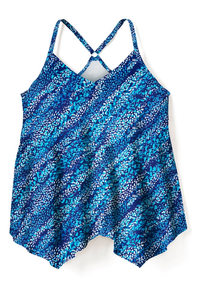 Longer-Length Mesh Tankini Top image number 3