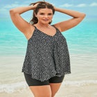 Longer-Length Mesh Tankini Top image number null