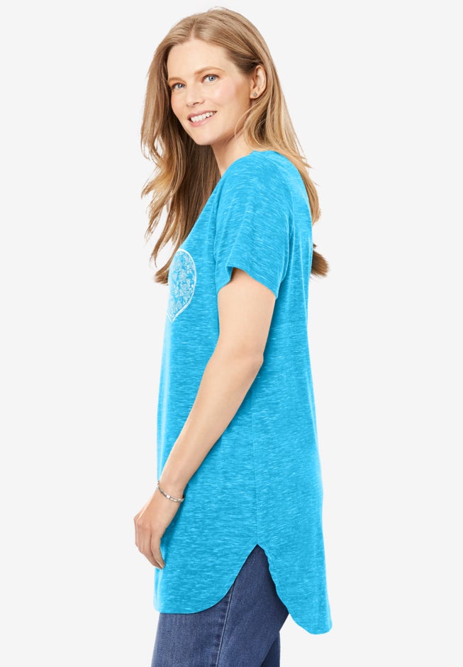 Marled V-Neck Tunic image number 2