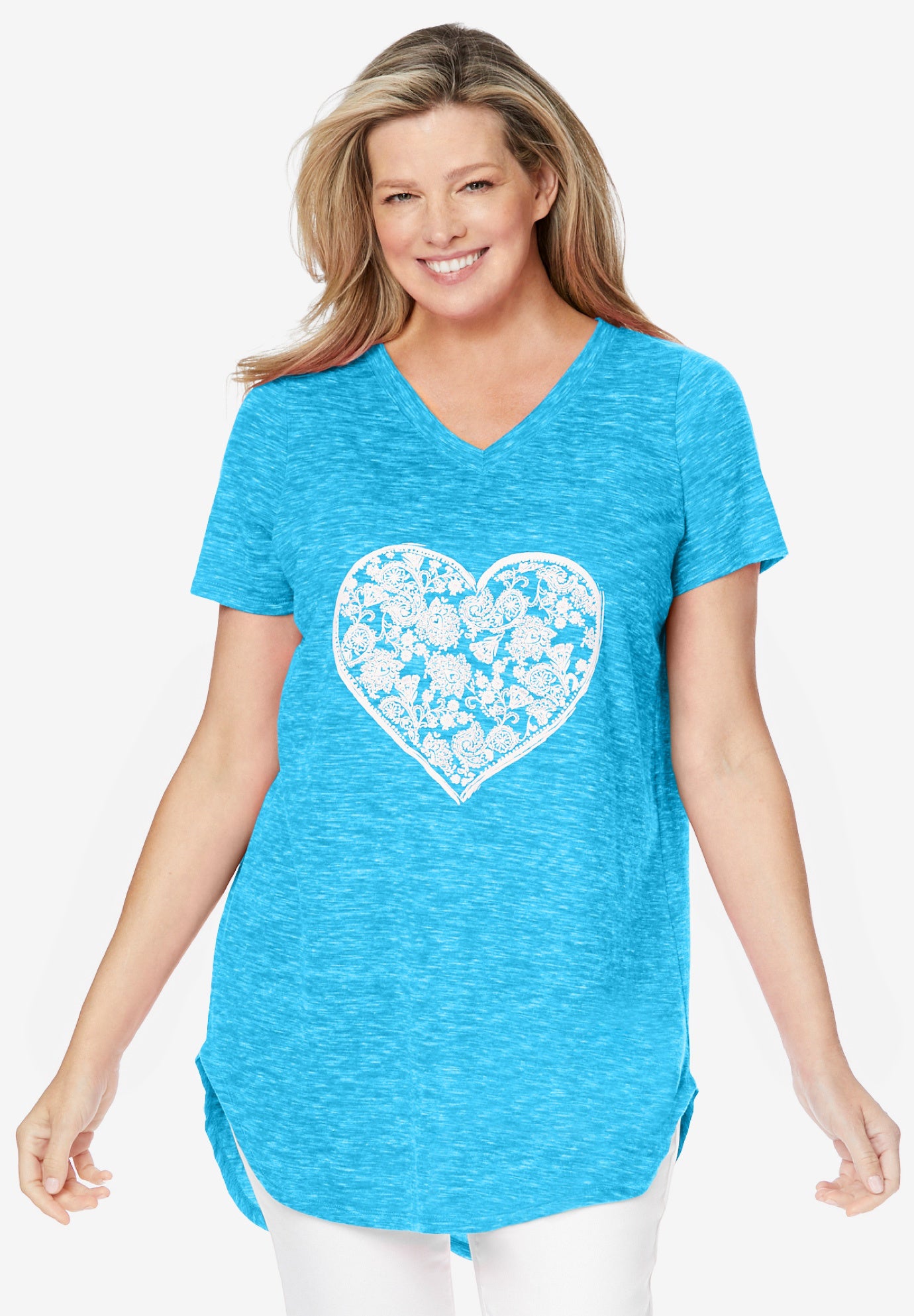 Marled V-Neck Tunic image number 0