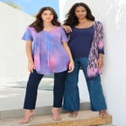 Plus Size Ultra Drape V-Neck Swing Tunic Top image number null