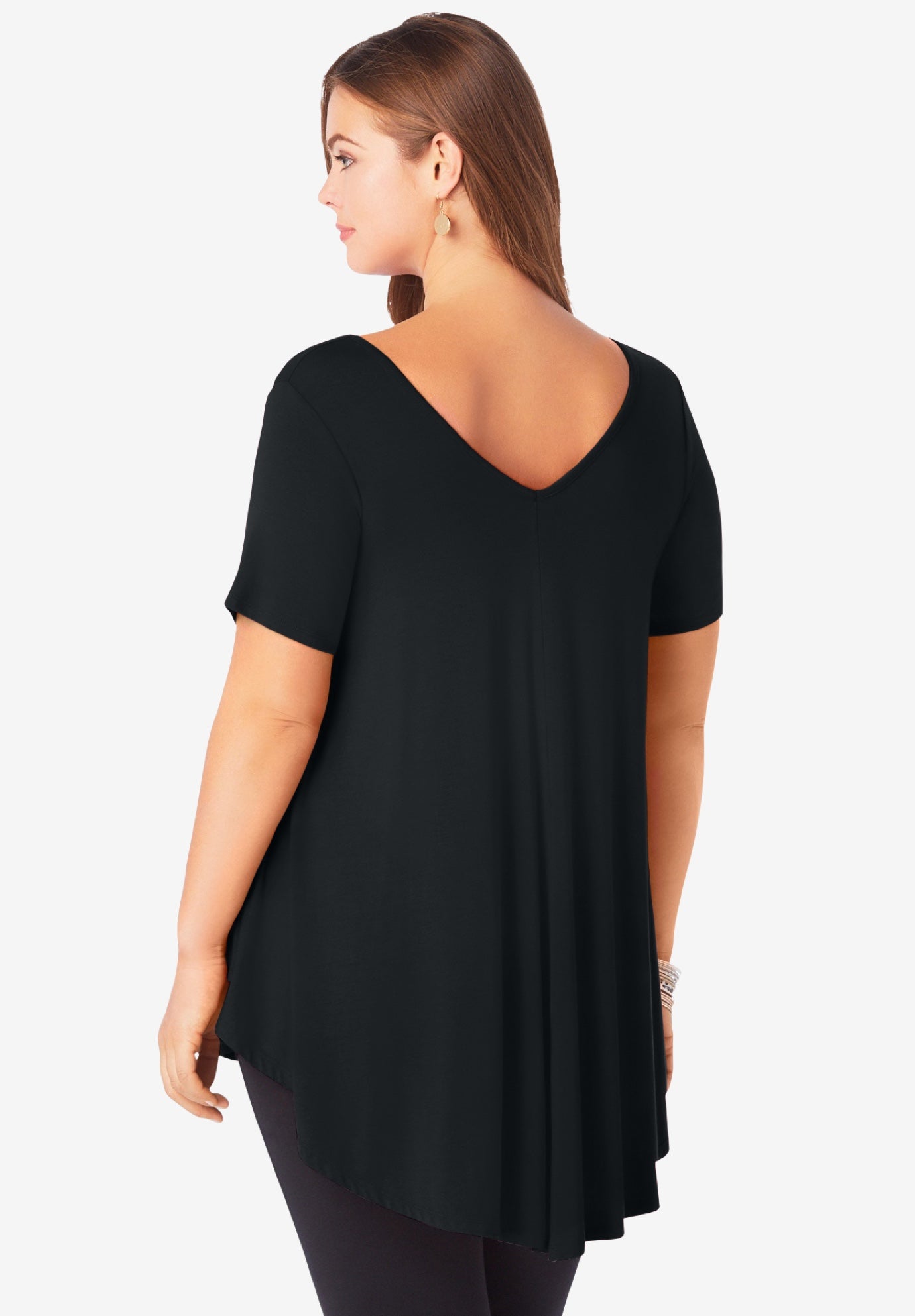 Plus Size Ultra Drape V-Neck Swing Tunic Top image number 1