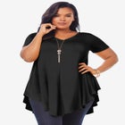 Plus Size Ultra Drape V-Neck Swing Tunic Top image number null
