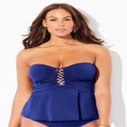 Underwire Shirred Ring Bandeau Tankini Top image number 6