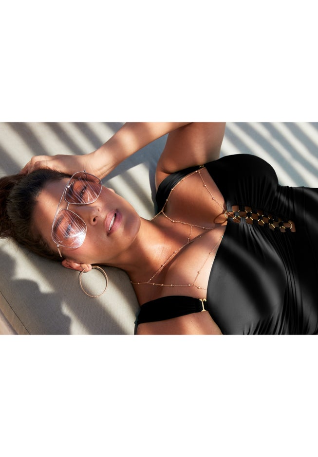 Underwire Shirred Ring Bandeau Tankini Top image number 3