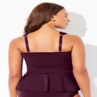 Underwire Shirred Ring Bandeau Tankini Top image number null