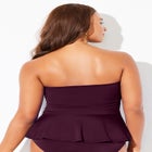 Underwire Shirred Ring Bandeau Tankini Top image number null