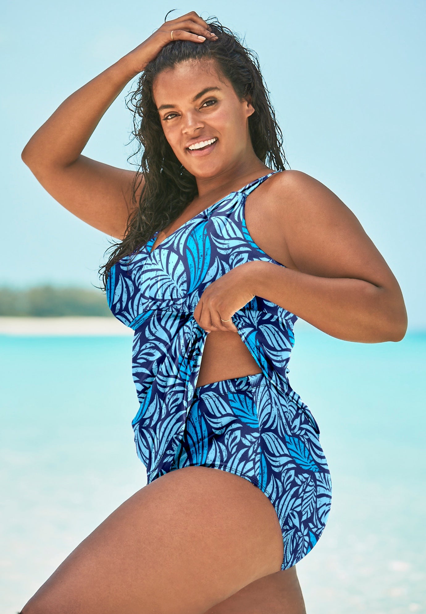 Loop Strap Two-Piece Swim Dress image number 2