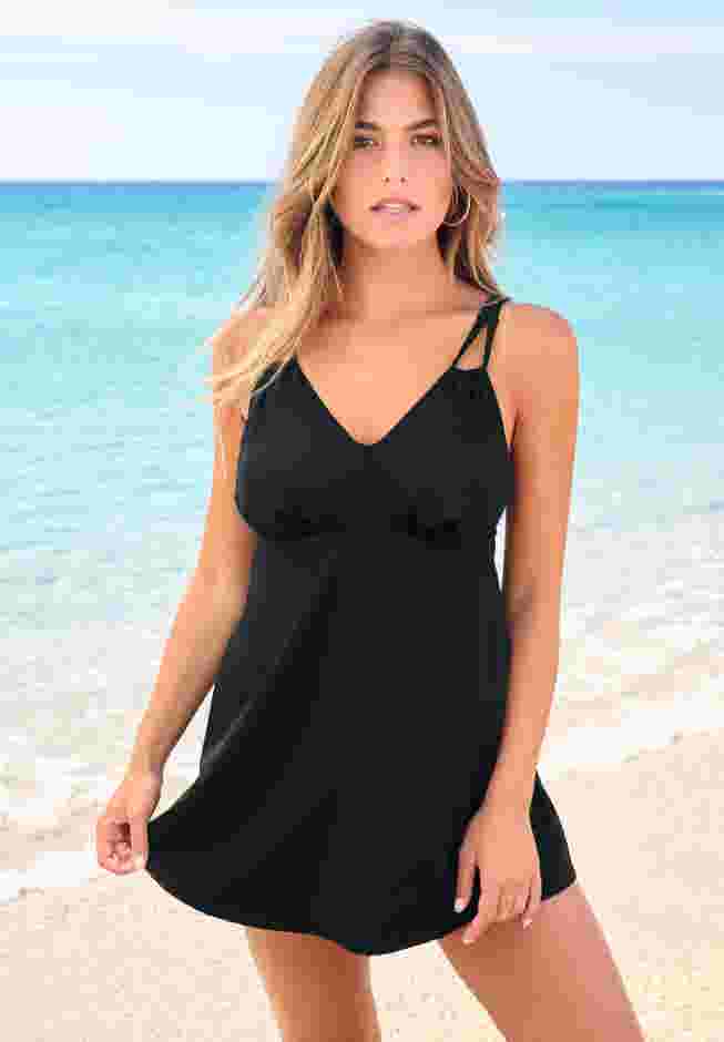 Loop Strap Two-Piece Swim Dress image number 0
