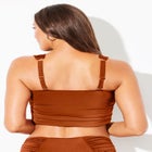 Shimmer Shirred Ring Bandeau Bikini Top image number null