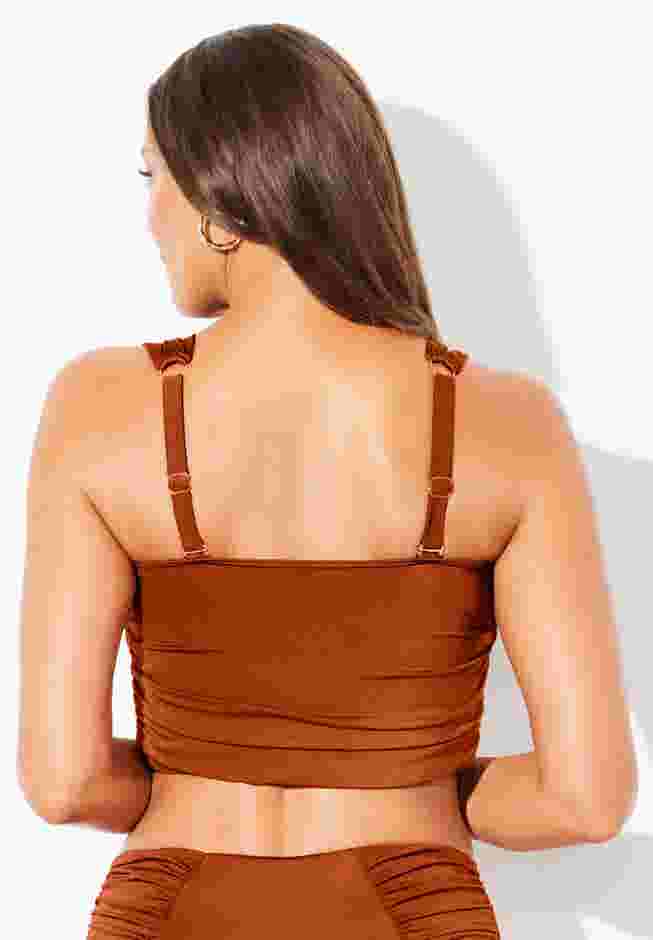 Shimmer Shirred Ring Bandeau Bikini Top image number 1