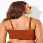 Shimmer Shirred Ring Bandeau Bikini Top image number null