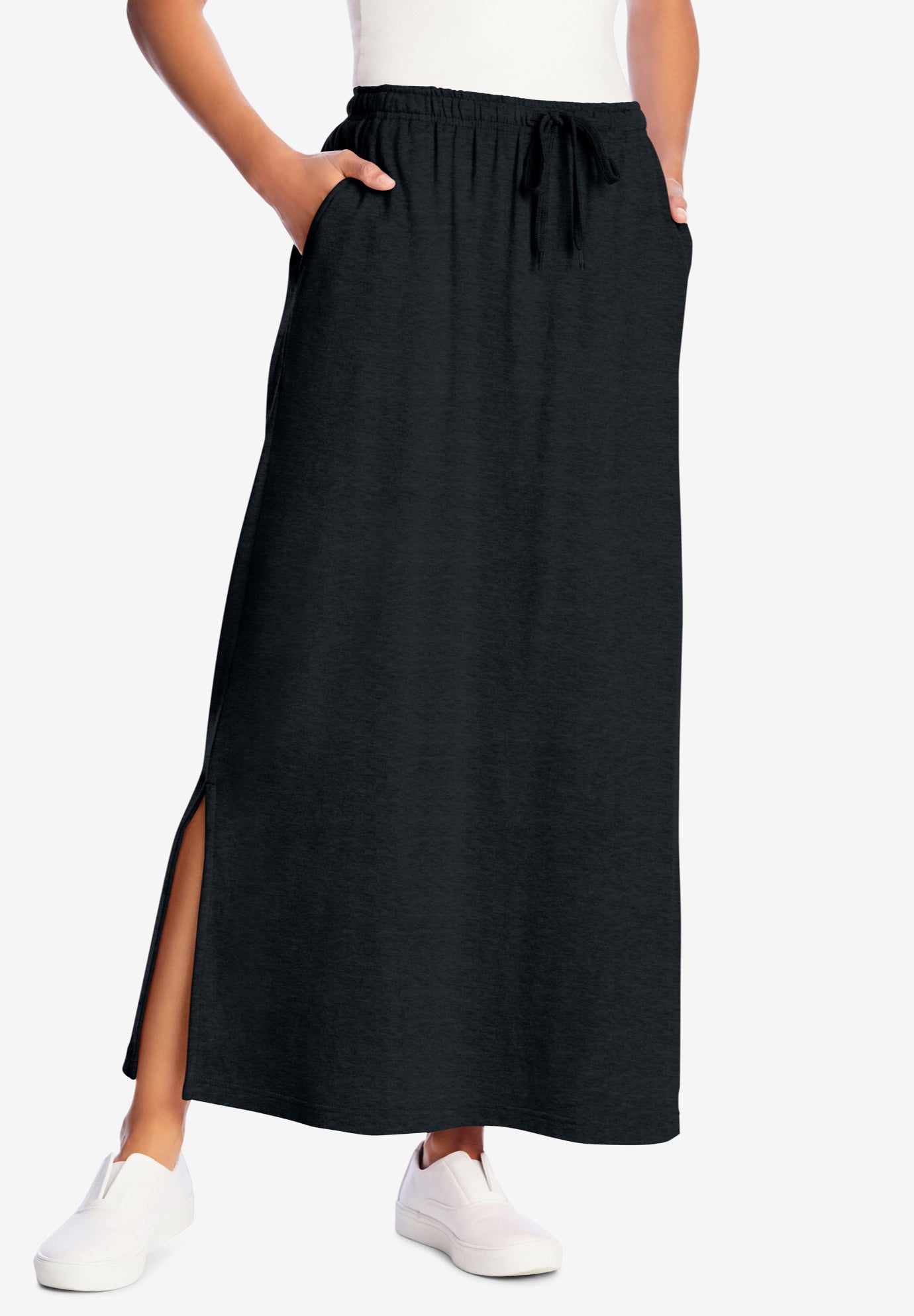 Sport Knit Side-Slit Skirt image number 0