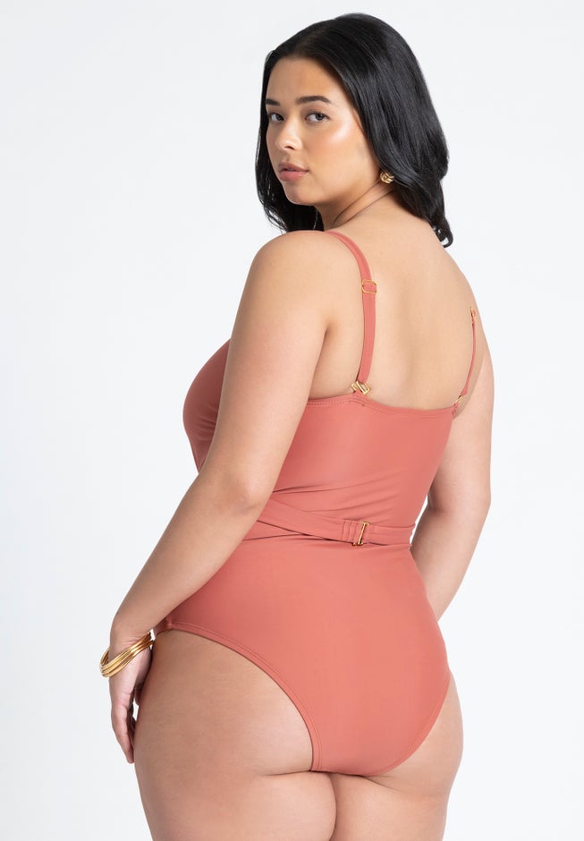Braided Belt Strapless One Piece image number 3