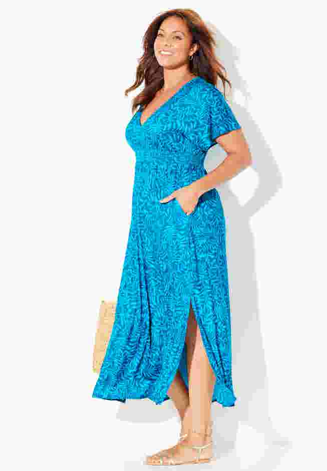 Pack & Go Wrinkle-Resistant Maxi Cover Up Dress image number 2