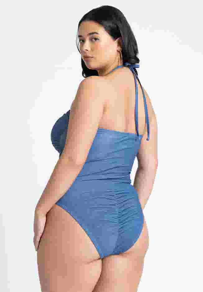 Hammered Ring Detail Denim One Piece image number 1