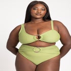 One Shoulder Ring Hardware Bikini Top image number null