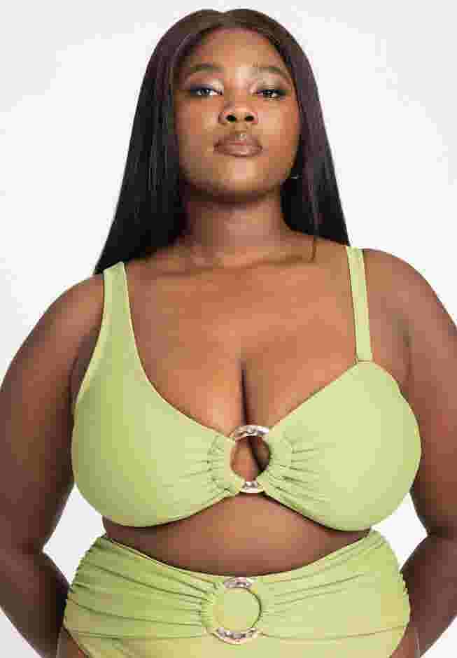 One Shoulder Ring Hardware Bikini Top image number 0