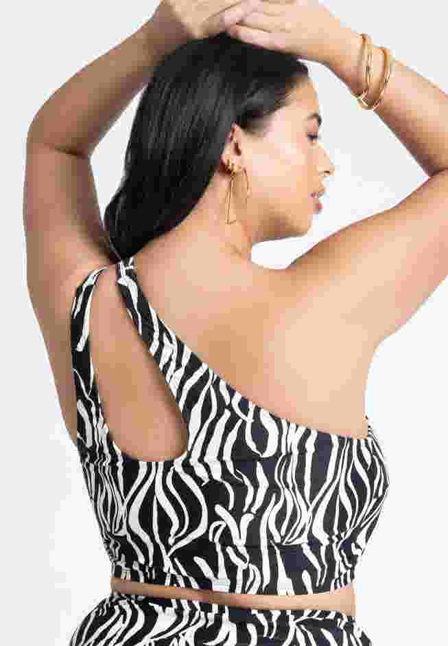 Printed One Shoulder Tankini image number 1