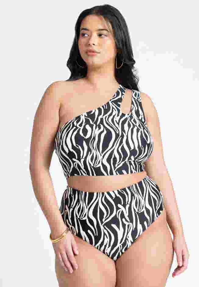 Printed One Shoulder Tankini image number 2