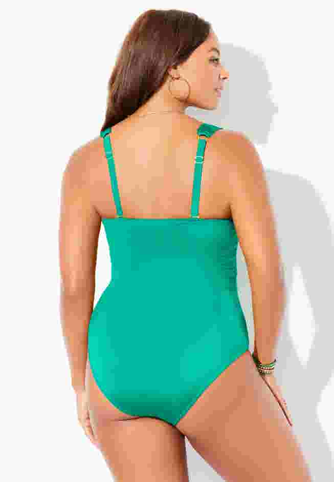 Shirred Bandeau Golden Ring One Piece image number 1