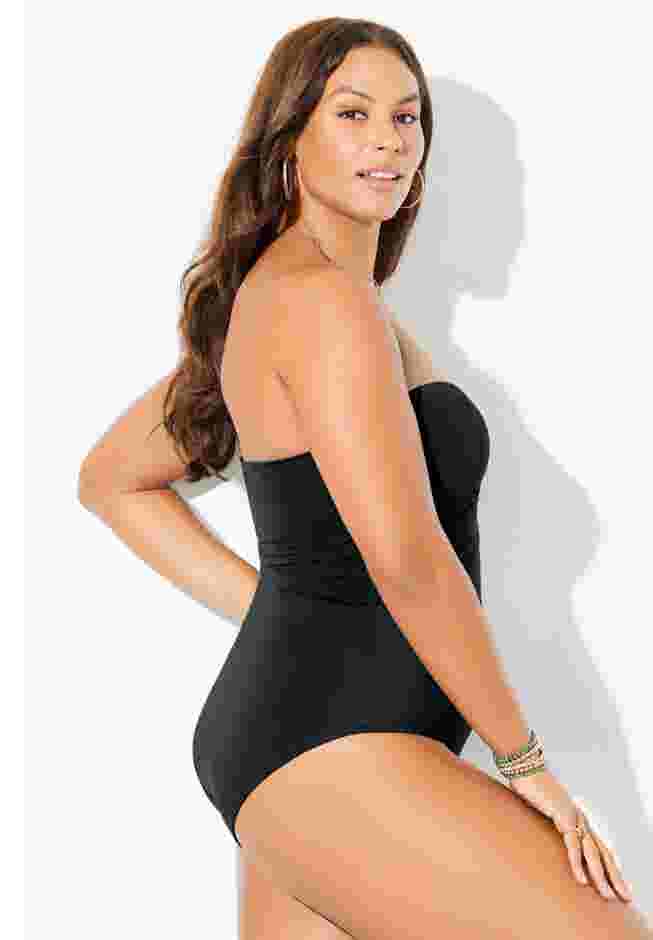 Shirred Bandeau Golden Ring One Piece image number 6