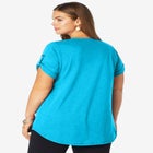 Plus Size Slub V-Neck Boyfriend Tunic Top image number null