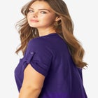 Plus Size Slub V-Neck Boyfriend Tunic Top image number null