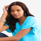 Plus Size Slub V-Neck Boyfriend Tunic Top image number null