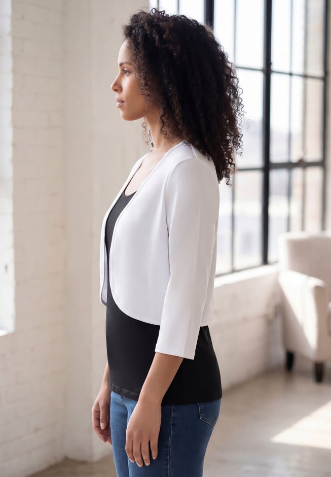 Bolero Cardigan with Three Quarter Sleeves image number 2