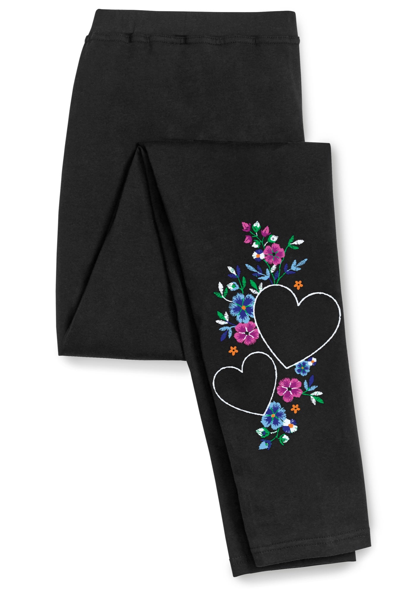 Stretch-Cotton Knit Pull-On Embroidered Leggings image number 6