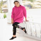 Stretch-Cotton Knit Pull-On Embroidered Leggings image number null