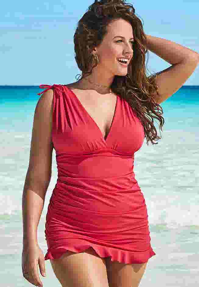 Adjustable Ruched Swimdress image number 4