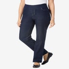 Flex-Fit Pull-On Straight-Leg Gap-Free Stretch Denim Jeans image number null