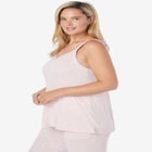 Marled Lace-Trim Sleep Tank image number null