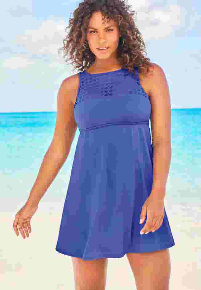 Laser-Cut Swim Dress image number 0