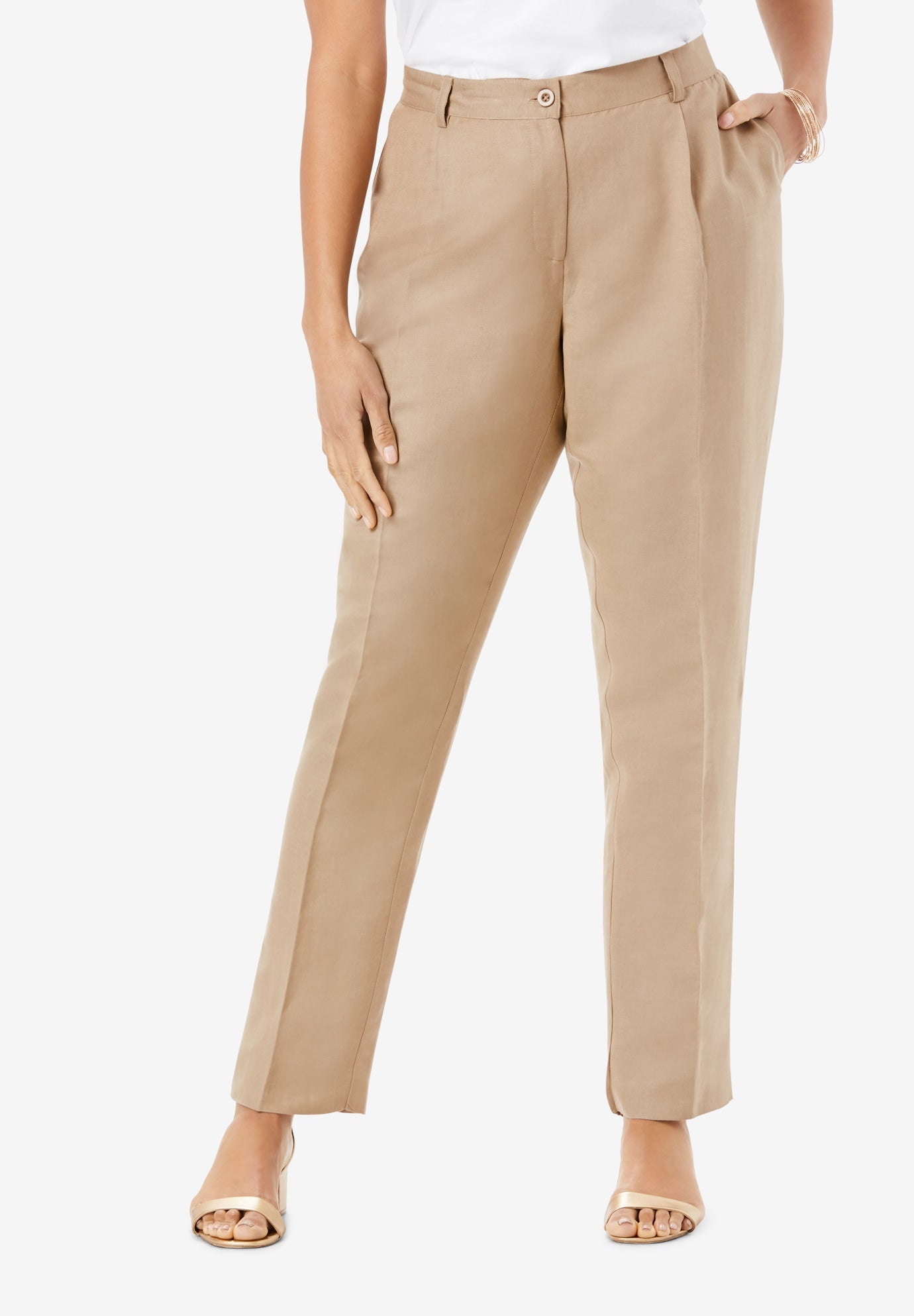 Linen Pleat-Front Pant image number 0