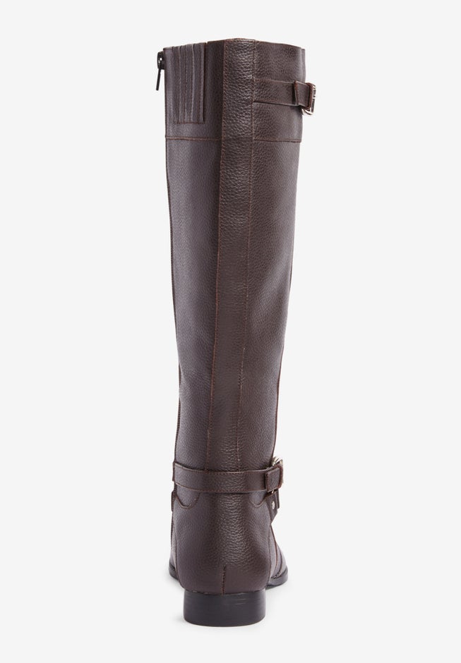 The Janis Tall Wide Calf Leather Boot By Comfortview image number 1