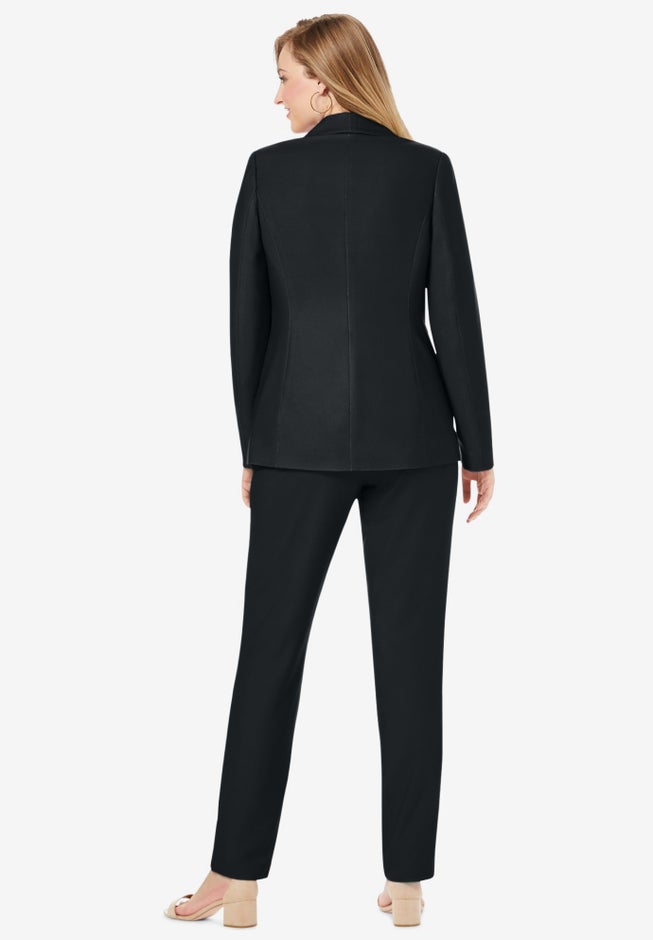 Stretch Crepe Single-Breasted Pantsuit image number 1