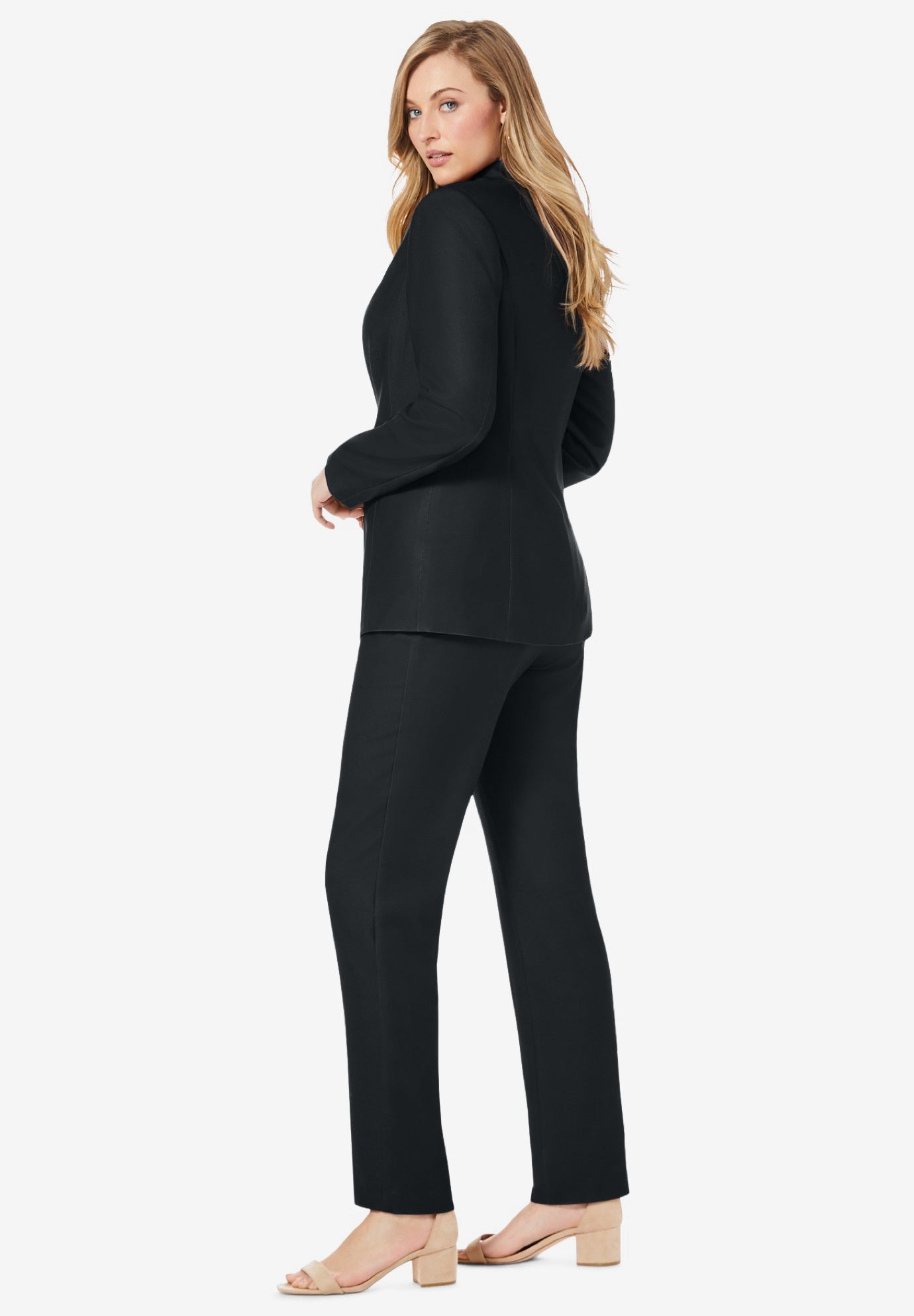 Stretch Crepe Single-Breasted Pantsuit image number 2