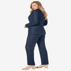 2-Piece Stretch Crepe Single-Breasted Pantsuit image number null