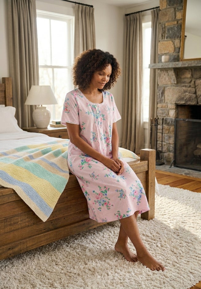 Short Pintuck Knit Gown image number 5