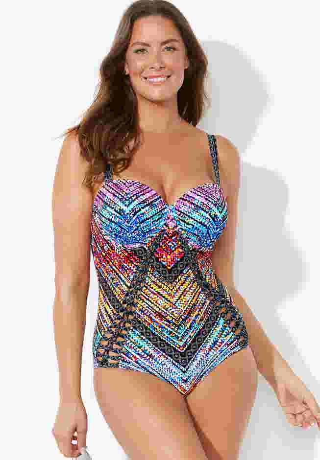 Macrame Underwire One Piece Swimsuit image number 2