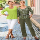 Stretch Cotton Scoop Neck Tee image number null