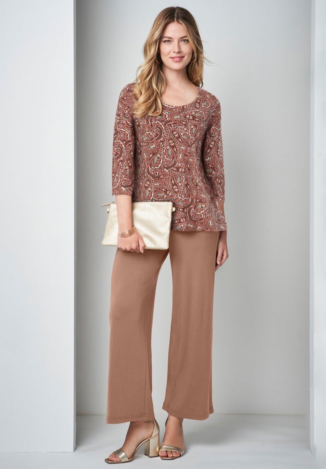 Stretch Cotton Scoop Neck Tee image number 4