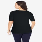 Stretch Cotton Square Neck Tee image number null