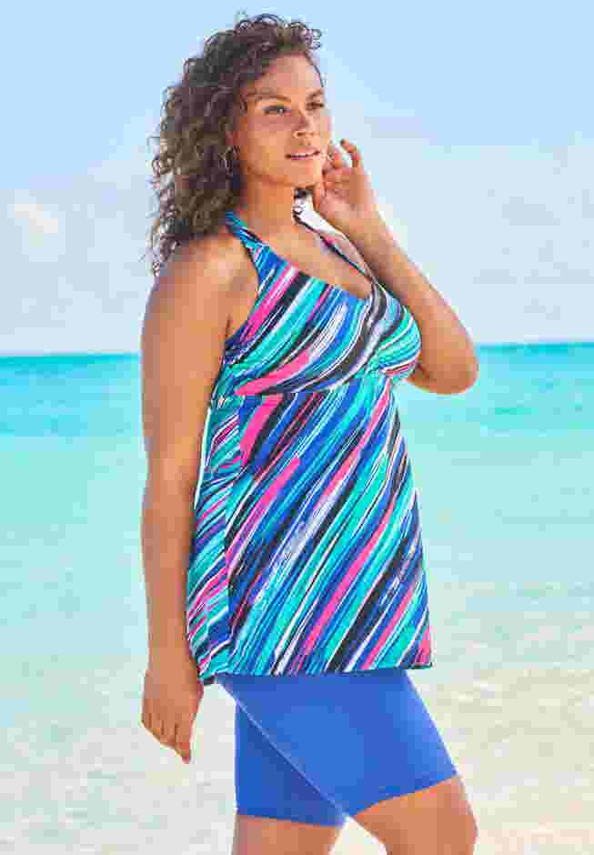 Longer Length Braided Tankini Top image number 3