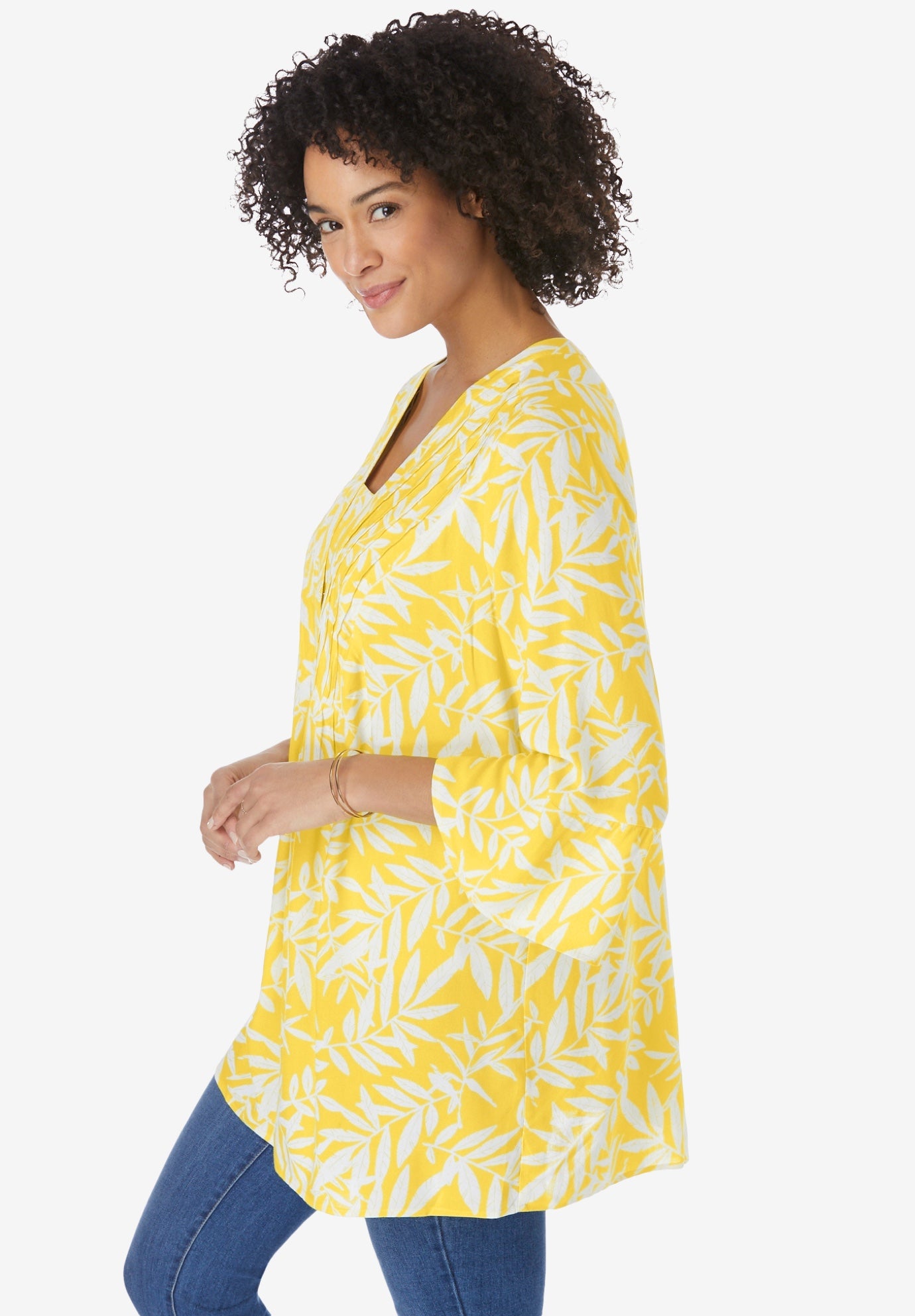 Bell-Sleeve V-Neck Tunic image number 2